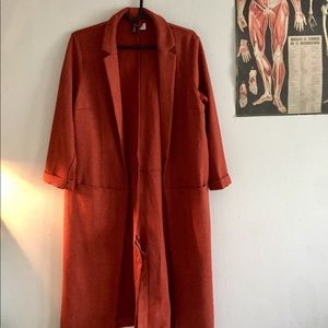H&M divided long orange coat